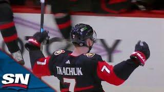 Senators Brady Tkachuk Collects Drop Pass Fires Home OT Winner To Beat Penguins