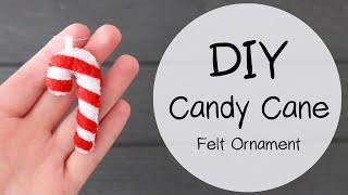 DIY CANDY CANE Felt Ornament  CHRISTMAS DIY  #FeltDIYFriday