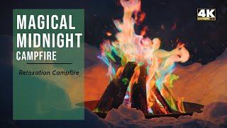  MAGICAL Midnight Campfire  10 hours of 4K Dancing Crackling Colored Flames Promotes Better Health