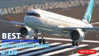 Most SKILLED PILOT Aircraft Landing Airbus A320 Air Transat Landing at Gibraltar  Airport