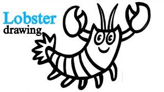 how to draw lobster step by step  how to draw lobster easy @drawwithkivv
