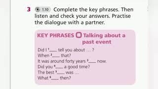 English Plus 9. Ex 3 p. 14. Talking about past events.