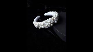 Big pearl headband for bride