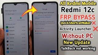 Redmi 12c MIUI 1314 FRP Bypass 2024  All Redmi Google Account Bypass Without PC Android 121314