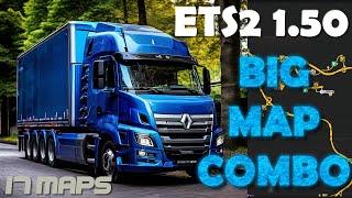 Big Map Combo for ETS2 1.50  - 17 Maps with Roex Eurafrica Great Steppe Sibir - Tutorial