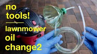 LAWNMOWER OIL CHANGE ● Using Your Shop Vac  no wrenches  