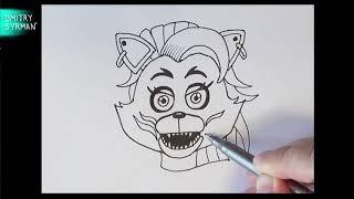 Как нарисовать Глэмрок Роксану ФНАФ 9 How to draw Glamrock Roxanne Wolf FNAF 9