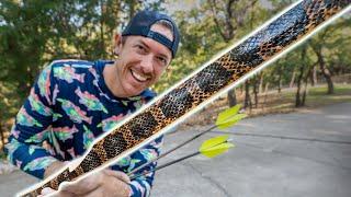 Using Real Snake Skin on Homemade Hunting Bow - Beautiful Camouflage