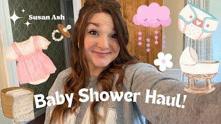 BABY SHOWER HAUL First Time Mom Registry Gifts Baby Girl