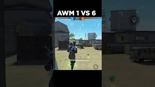 AWM 1 VS 6 PRACTICE CUSTOM MOMENT  GARENA FREE FIRE #shorts #youtubeshorts