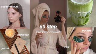 MY 50 STEP SELF CARE ROUTINE  haircare skincare shower routine body care nails teeth