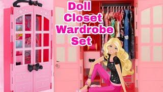 Doll Closet Wardrobe Set  For My Barbie Dolls