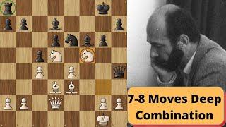 8 Moves Deep CombinationCalculation  Amazing Exchange Sacrifice followed by Knight Sacrifice