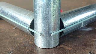 A new trick on how to cut pipes at 45 degrees in 3 directions that welders rarely talk about