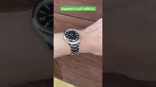 Back on the bracelet it goes Omega seamaster aquaterra golf edition.