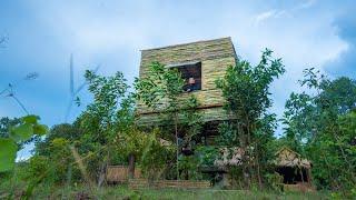 GIRL LIVING OFF GRID BUILD THE MOST BEAUTIFUL BAMBOO TREE HOUSE WATCH TOWER