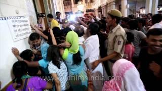 Devotees in queue during Krishna Janmashtami