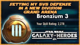 Setting My 5v5 Grand Arena Defense - I MOVED UP  AND I HAVE EXECUTOR  SWGOH