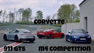 Porsche 911 GTS  Chevrolet Corvette  BMW M4 Competition  Tim Schrick  Bilster Berg