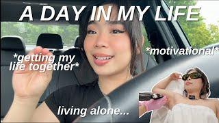 A DAY IN MY LIFE LIVING ALONE  get my life together my daily routine self improvement tips