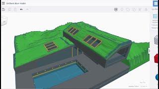 Tinkercad Dersleri - 99. Ders - Doğa İle İç İçe Modern Ev Tasarımı Modern House Nested With Nature