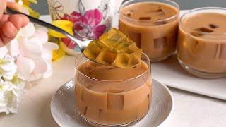 Milk Tea Brown Sugar Jelly Cubes Recipe  奶茶红糖果冻块食谱