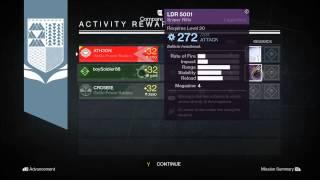 Destiny - Nightfall rewards TRIPLE EXOTIC DROP Best nightfall ever?