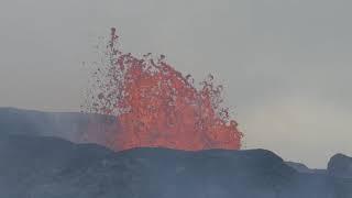 Iceland Geldingadalir Volcano Daytime eruption 4K video