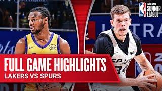 Los Angeles Lakers vs San Antonio Spurs Highlights Full Game  Jul 222024 NBA Summer League