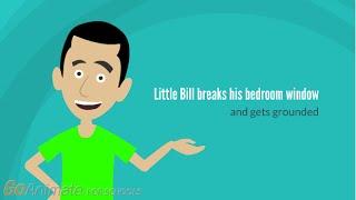 Little Bill breaks his bedroom window and gets grounded