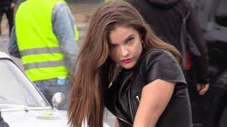 Barbara Palvin and Maria Borges photoshoot for L Oreal Paris by the Arc de Triomphe in Paris