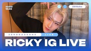 ENG SUB 231002 Ricky IG Live FULL  ZEROBASEONE