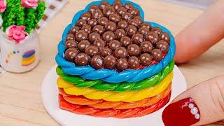 Amazing Rainbow Cake Decorating Ideas   Melting Chocolate Mini Rainbow Cake Easy Recipes