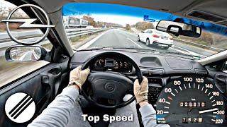 1996 OPEL ASTRA F 1.6i TOP SPEED DRIVE ON GERMAN AUTOBAHN 