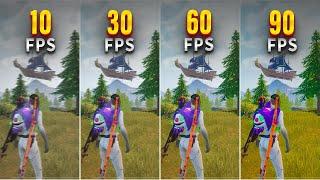 FPS Comparison   Testing 10FPS to 90FPS in PUBG Mobile #pubgmobile #bgmi #ruby__yt