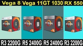 Ryzen 3 2200G vs Ryzen 5 2400G vs RX 550 vs GT 1030  Which Is Better?