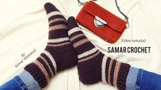 سليبر كروشيهلكلوك شتوى سهل وجميل للمبتدءين Easy and beautiful crochet slippers for beginners