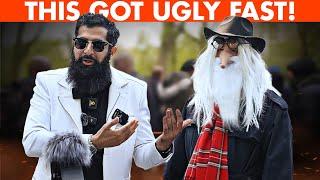 Masked Man Annihilated in Brutal Islam Debate  Smile2jannah  Speakers Corner  4K