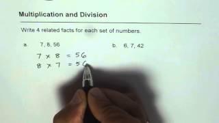 Multiplication and Division Related Statements or Facts