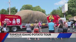 The World’s Largest Catsup Bottle welcomes the Giant Idaho potato