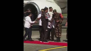 Presiden Indonesia Joko Widodo tiba di ibu kota baru Indonesia Nusantara