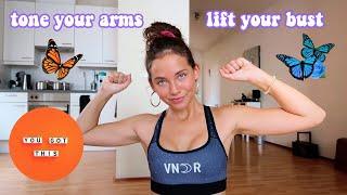 the BEST exercises to lift your bust & tone your arms  AT HOME WORKOUT