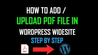 how to add pdf file in wordpress website