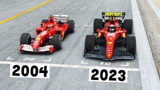 Ferrari F1 2023 vs Ferrari F1 2004 Schumacher -  Imola GP