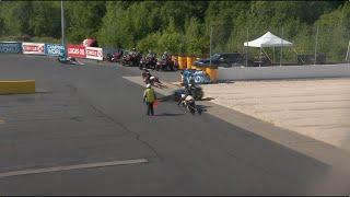 #4WIDENATS - PRO STOCK MOTORCYCLE MAYHEM ENSUES IN CHARLOTTE FOUR-WIDE