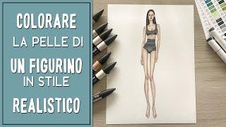 FASHION ILLUSTRATION TUTORIAL - Colouring the skin of a realistic style figurine