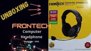 Unboxing of new FRONTECH computer HEADPHONE WITH MIC model no - HF 3442  useable in PC and mobile