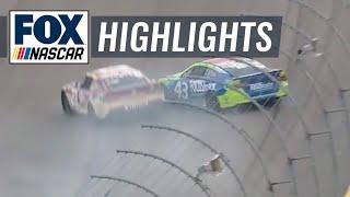 Erik Jones makes hard contact with wall collects Bubba Wallace  NASCAR ON FOX HIGHLIGHTS