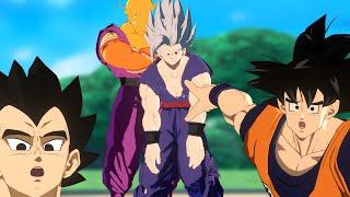 Gohan Beast & Orange Piccolo show their forms to Goku Vegeta and Broly