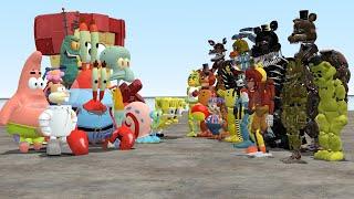 CURSED SPONGEBOB VS FNAF ANIMATRONICS Garrys Mod Five Nights at Freddys vs SpongeBob SquerePants